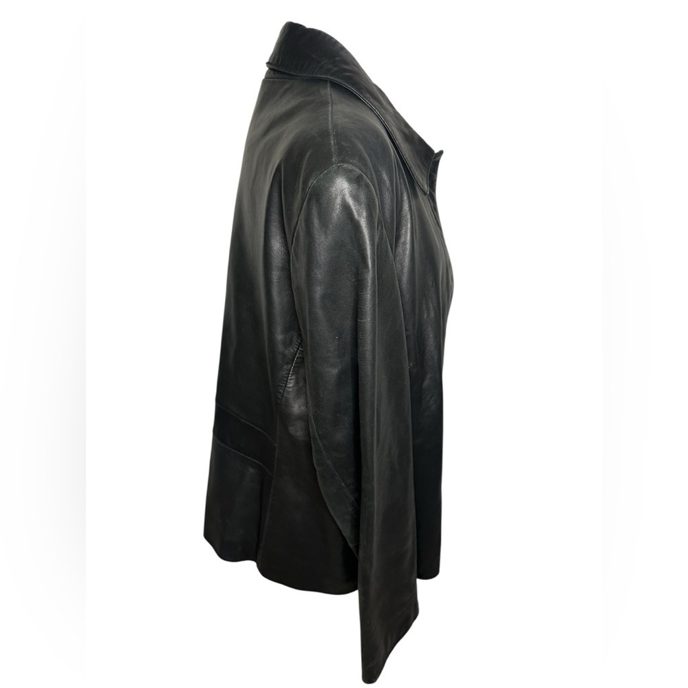 Anne Klein Classic Black 100% Leather Women's Jacket size XL - Picture 2 of 9